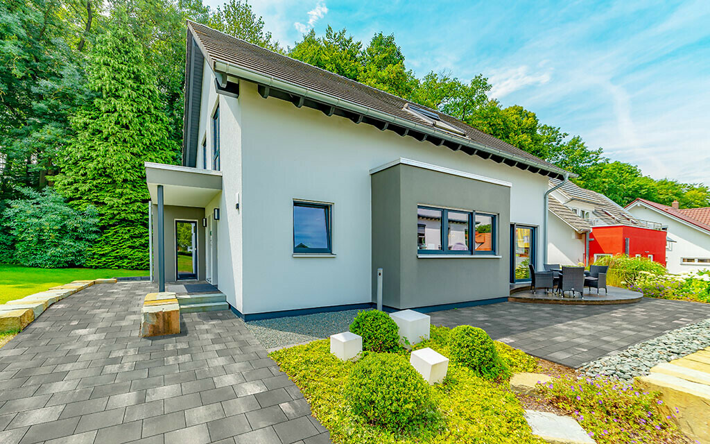 Pflastersteine Einfahrt Terrasse grau--anthrazit