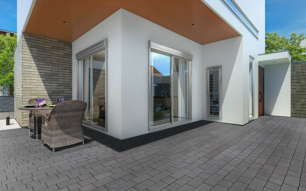 Pflastersteine Terrasse Öko anthrazit