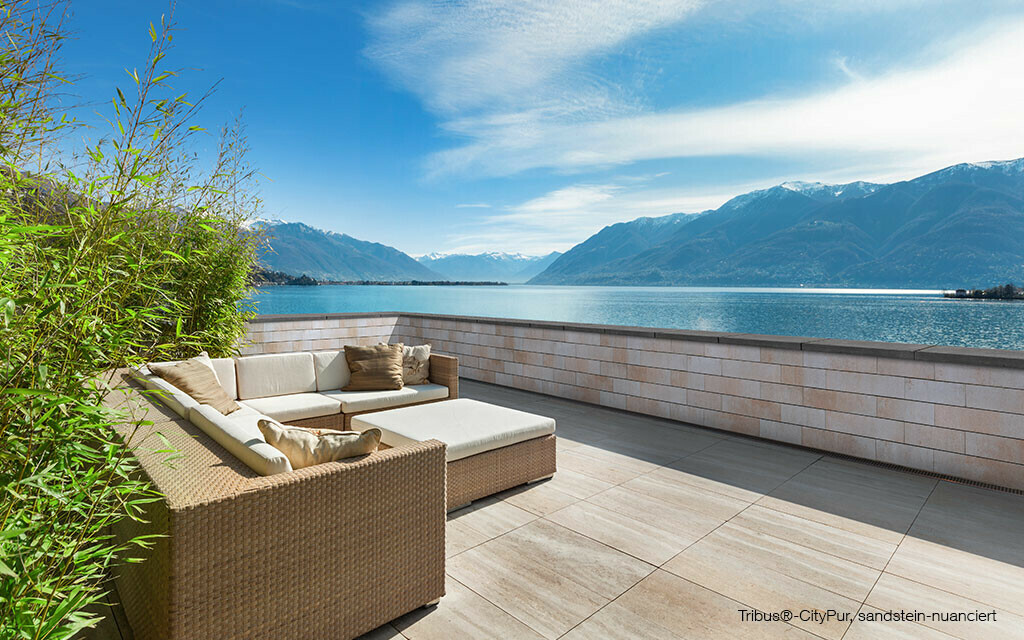 Terrasse Mauer mediterran Sichtschutz