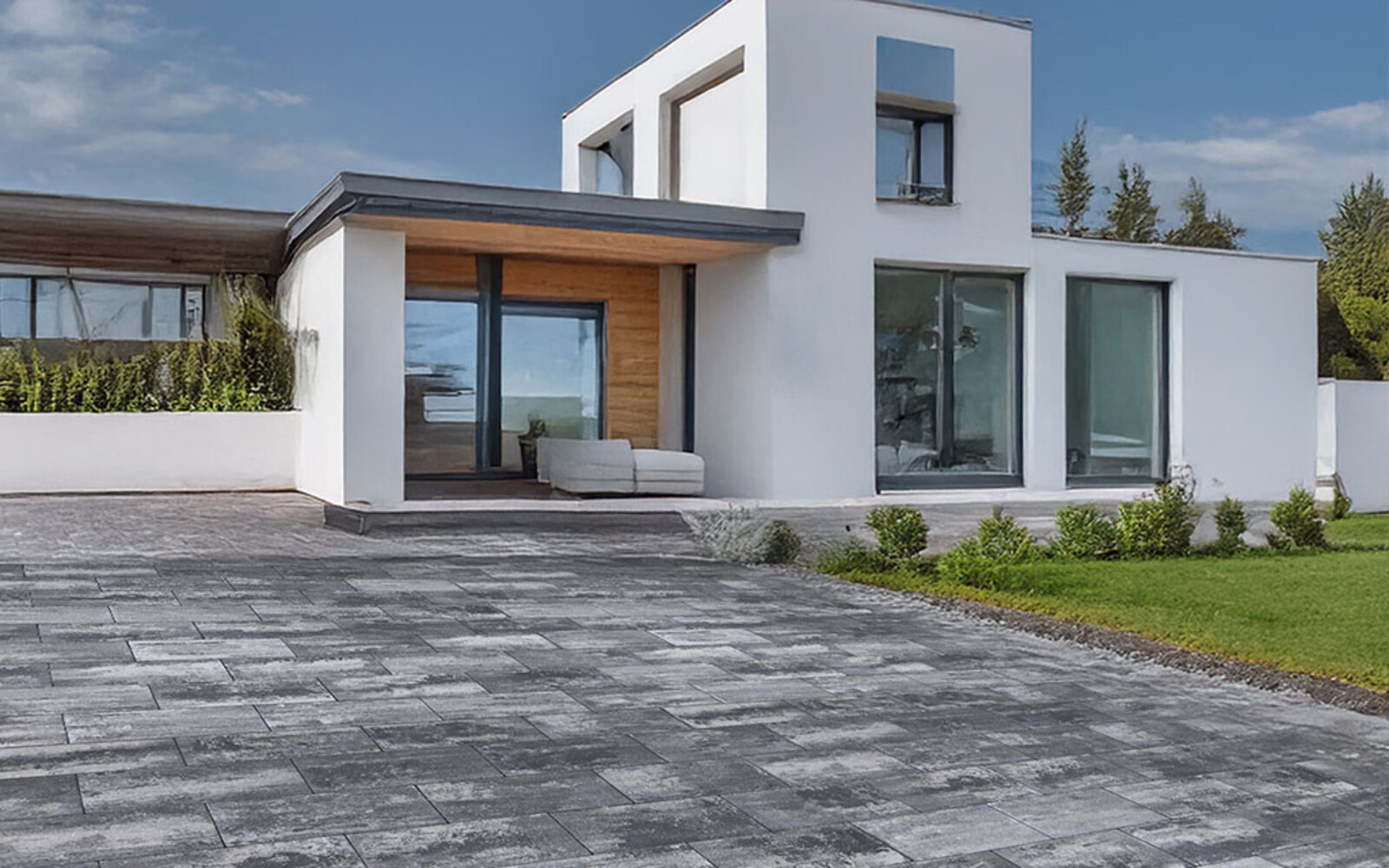 Bauhaus Jubiläumsplatte Terrassenplatte anthrazit