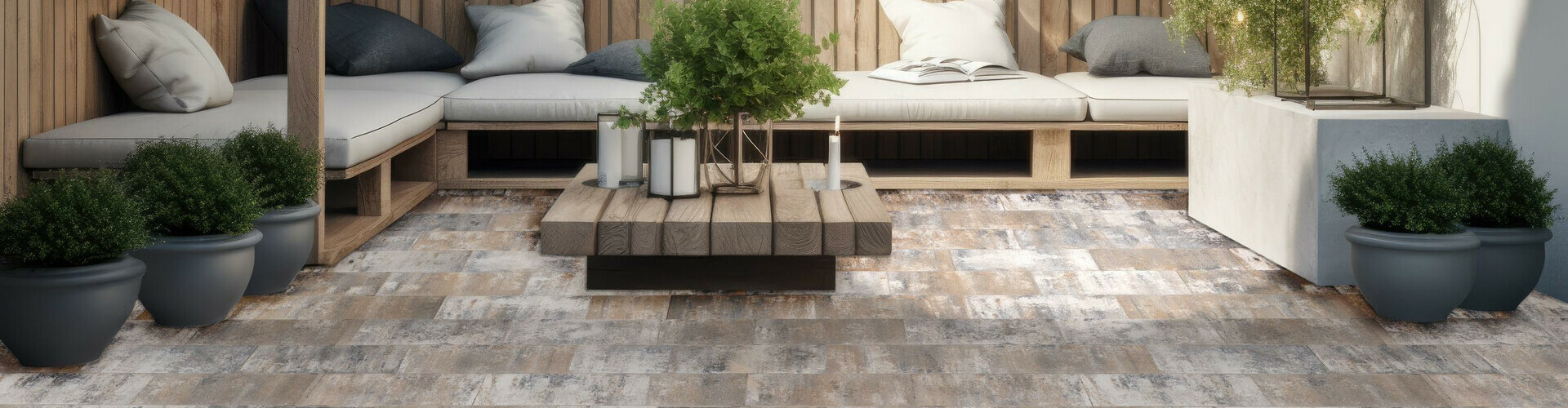 Nachhaltige Terrassenplatten betonreduziert CEVO carbon evolution Banner