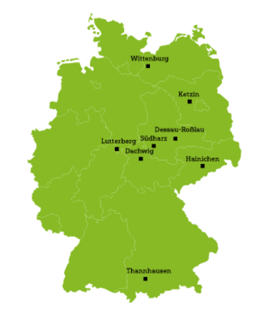 Deutschlandkarte Ausbildungsplätze Anlagenführer EHL