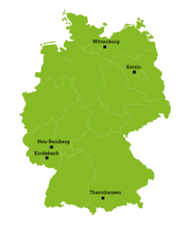 Deutschlandkarte Ausbildungsplätze Anlagenführer EHL