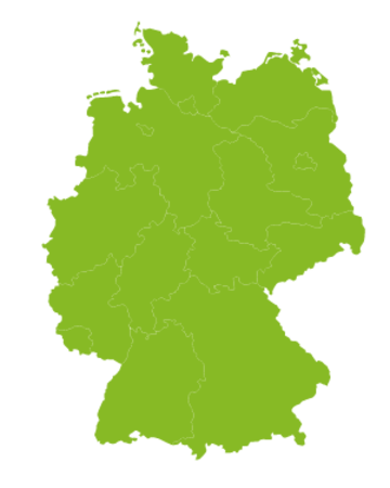 Deutschlandkarte Ausbildungsstandorte Industriekaufmann / frau bei EHL