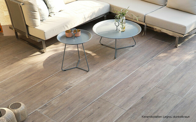 Terrassenplatten Holzoptik dunkelbraun
