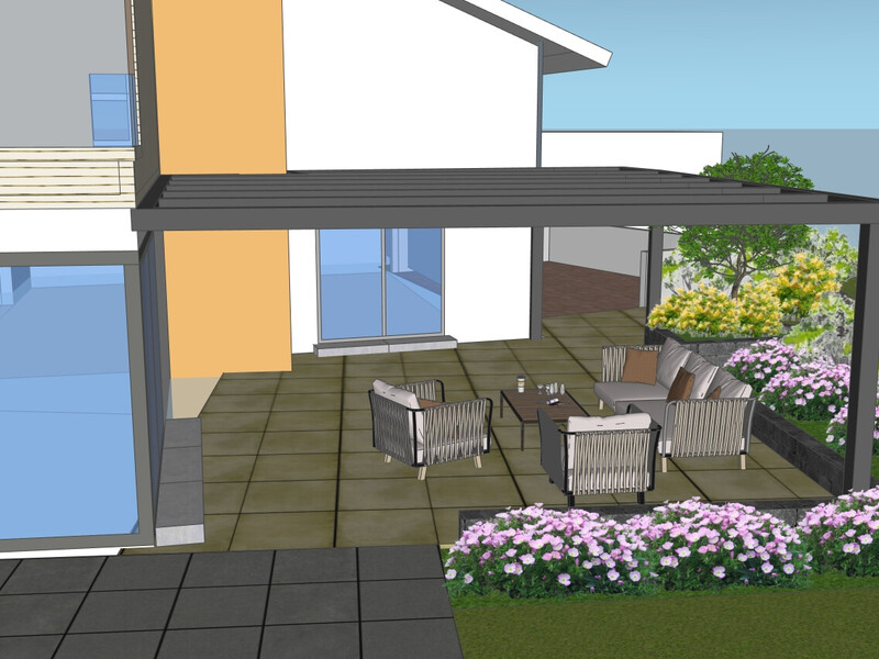 EHL Design Service, Terrasse mit Sonnenschutz