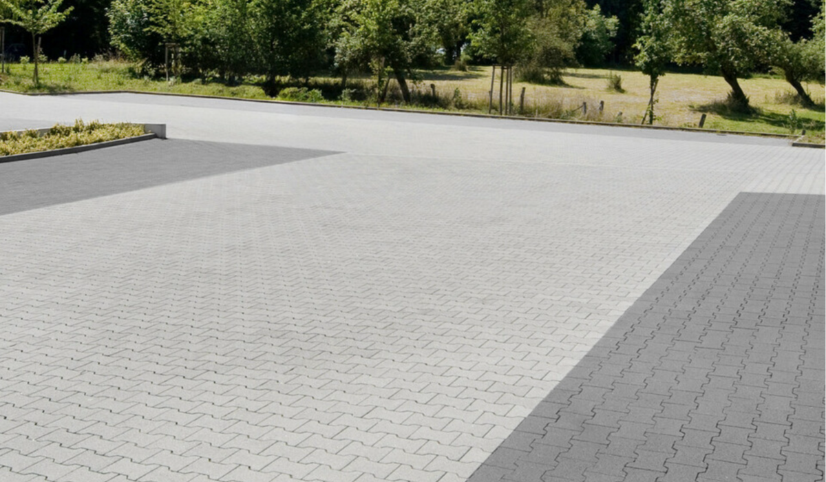 Parkplatz mit Doppel-T-Pflaster