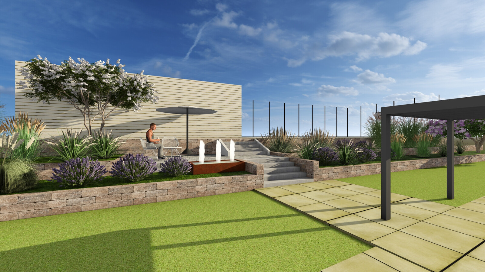 EHL Design Service 3D+, Sitzplatz am Rasen
