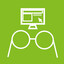 Icon Brille am PC-Arbeitsplatz