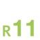 Piktogram R11 in Grün auf weißem Hintergrund