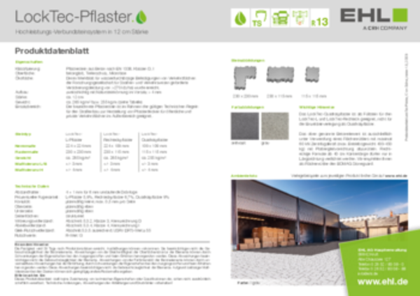 Datenblatt LockTec-Pflaster 12er Stärke
